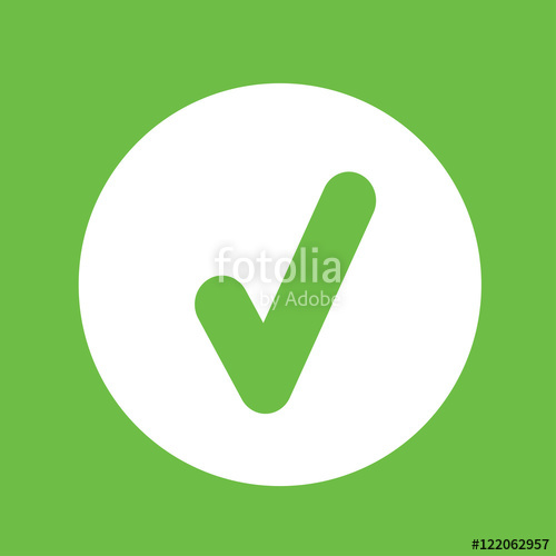 500x500 True Correct Yes Correct Sign Mark Icon Simple White On Green Ba