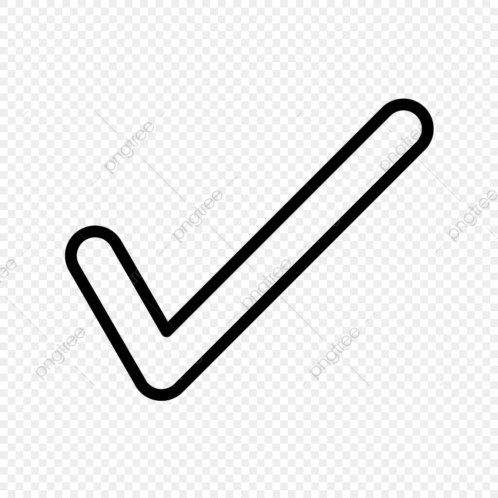 1024x1024 Checked Line Black Icon, Tick, True, Checked Png And Vector