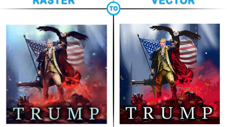 870x489 Patriotic Donald Trump Revolutionary Vector Design