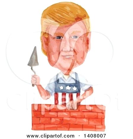 450x470 Donald Trump Clip Art Of A Watercolor Caricature Wearing An Apron