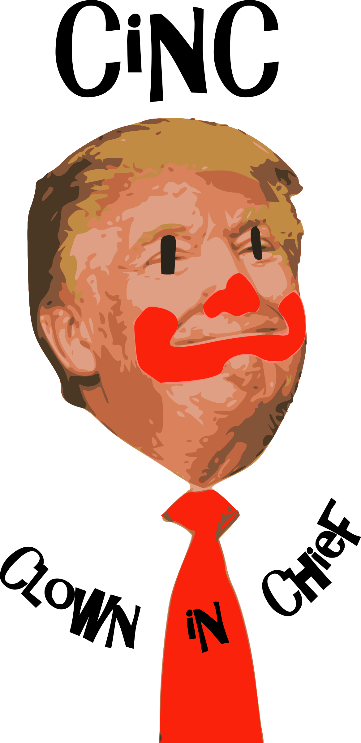 1167x2400 Clown In Chief, Donald Trump Face Vector Clipart Image