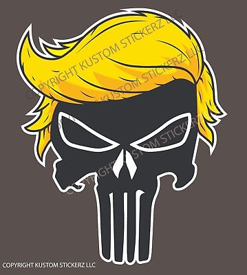 359x400 Donald Trump Hair Punisher Skull Decal Bumper Sticker