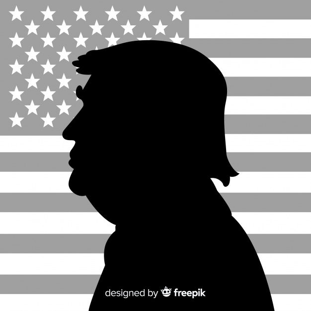 626x626 Donald Trump Portrait With Silhouette Style Vector Free Download