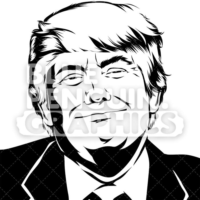 700x700 American President Donald Trump Smiling Silhouette Blue Penguin