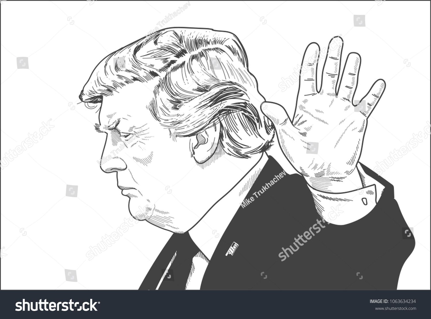 1500x1111 Donald Trump Vector Portrait Drawing Illustration April