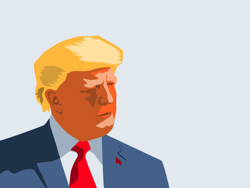 800x600 Us President Donald Trump Vector Portrait