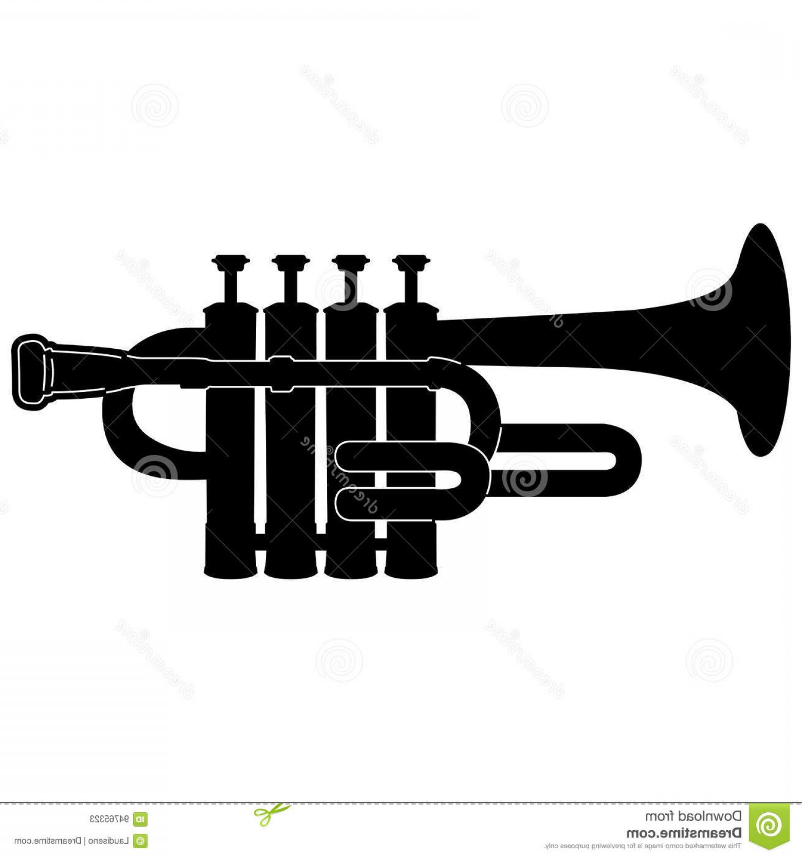 1560x1668 Stock Illustration Isolated Trumpet Silhouette Vector Illustration