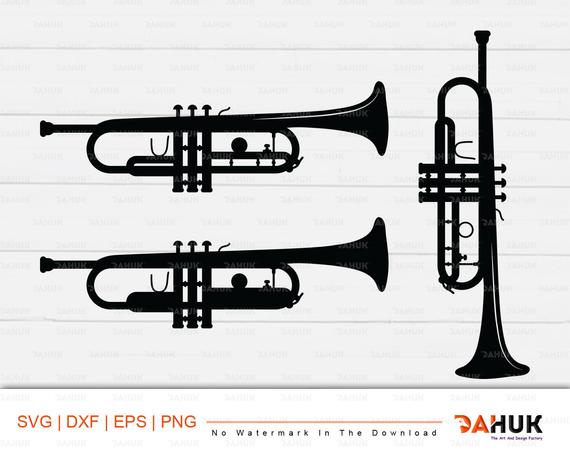 570x456 Trumpet Svgtrumpet Silhouettestrumpetfor Etsy