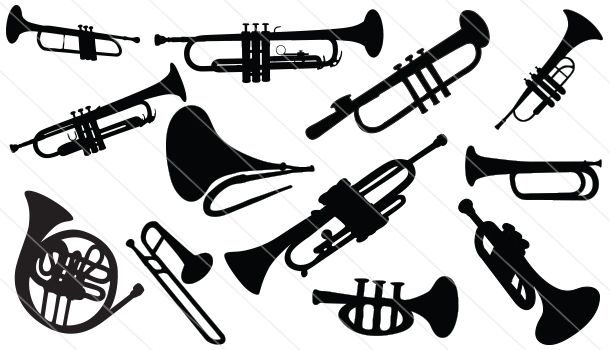 610x350 Trumpet Silhouette Vector