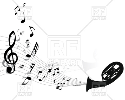 400x320 Musical Notes From Trumpet Vector Image Of Design Elements