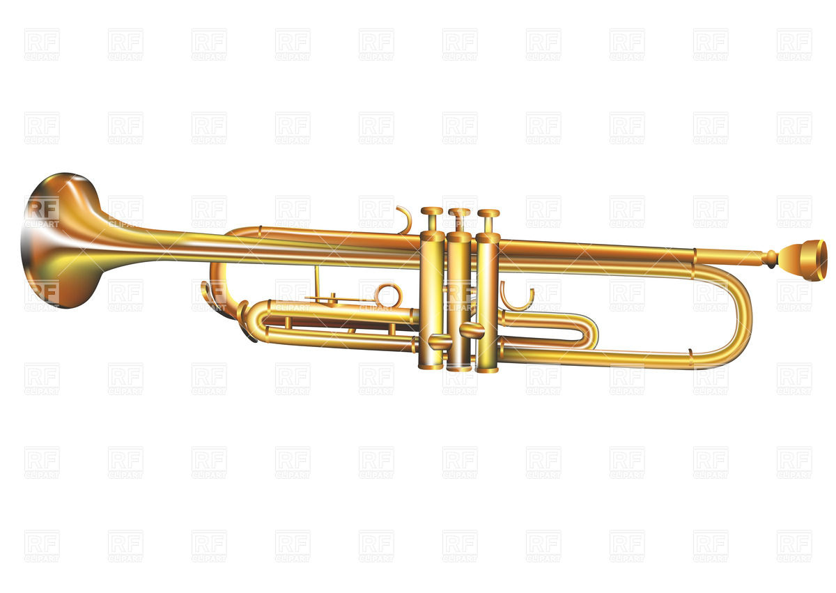 1200x851 Trumpet Isolated On White Background Vector Image Of Objects