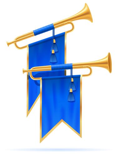 381x490 King Royal Golden Horn Trumpet Vector Illustration