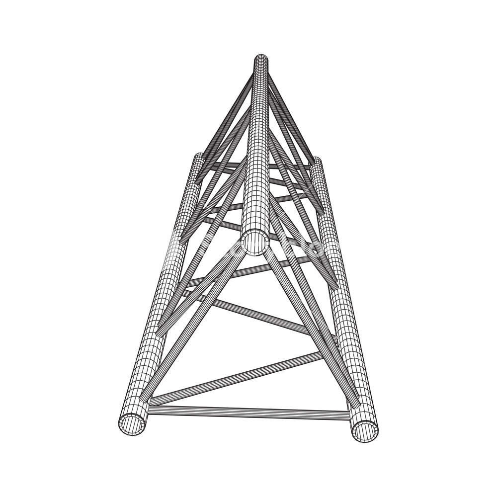 Truss Girder Element Wireframe Low Poly Mesh Vector Illustration 1000x1000 Truss Girder Element Wireframe Low Poly Mesh Vector Illustration