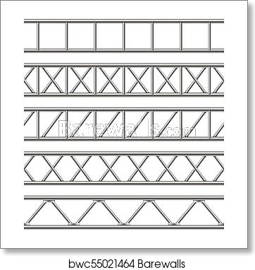 Creative Vector Illustration Of Steel Truss Girder, Chrome Pipes 362x382 Creative Vector Illustration Of Steel Truss Girder, Chrome Pipes