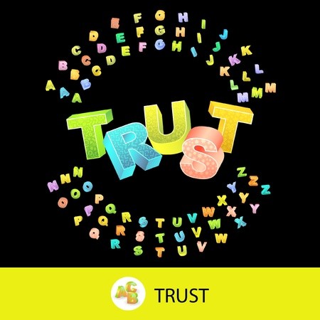 450x450 Trust Vector Illustration With Colored Alphabet Royalty Free