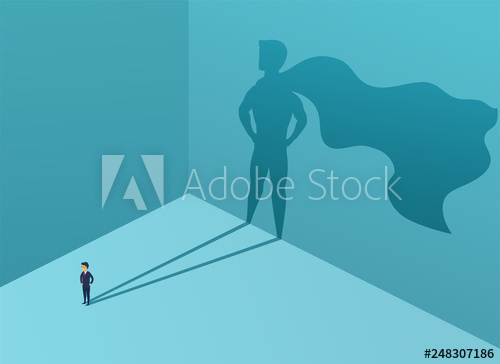 500x364 Businessman With Shadow Superhero Super Manager Leader