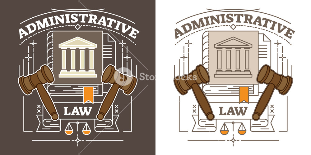 1000x500 Administrative Law Vector Illustration Brown And White Animated