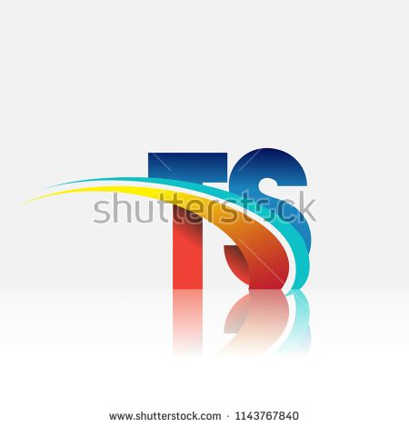 450x470 Initial Letter Ts Logotype Company Name Colored Red And Blue