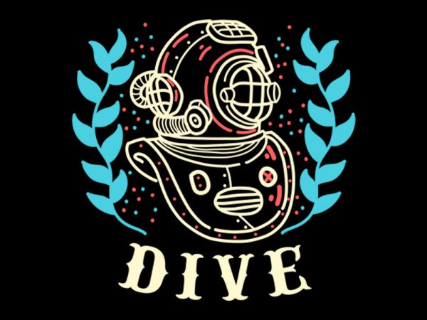 600x450 Dive Vector T Shirt Design