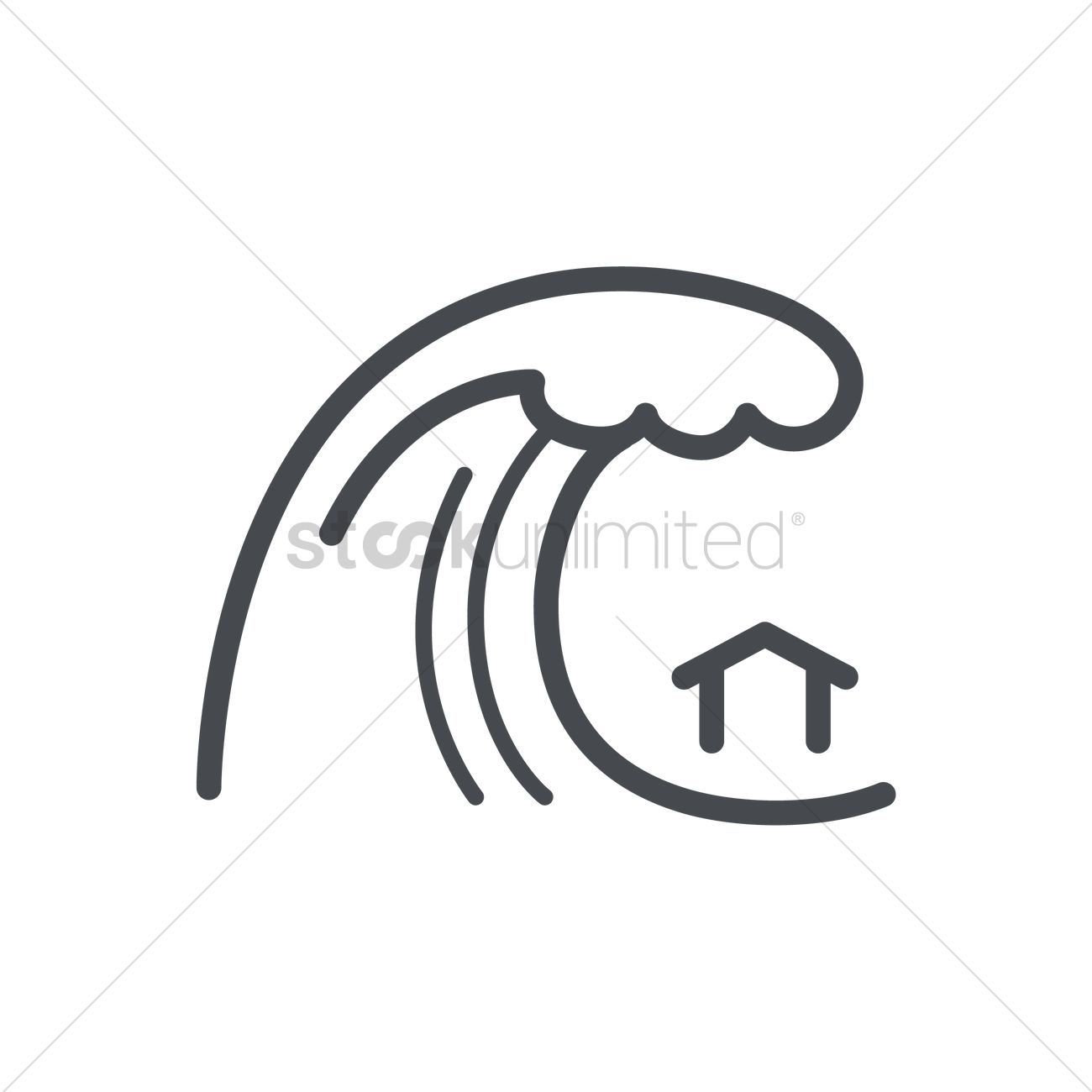 1300x1300 Tsunami Vector Image