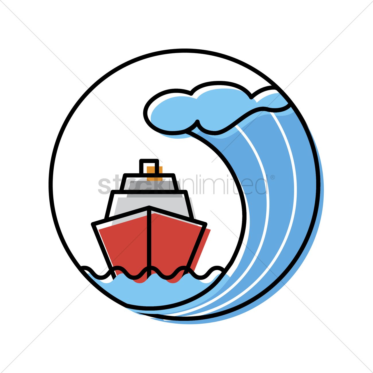 1300x1300 Tsunami Vector Image