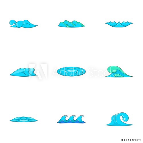 500x500 Tsunami Icons Set Cartoon Illustration Of Tsunami Vector Icons