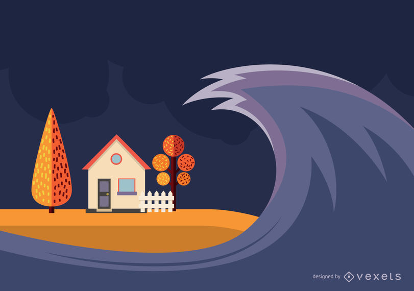 811x570 Tsunami Illustration Design