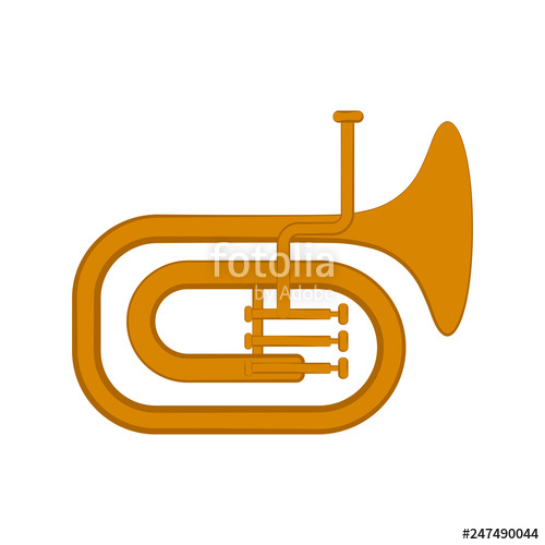 500x500 Isolated Tuba Icon Musical Instrument Vector Illustration Design