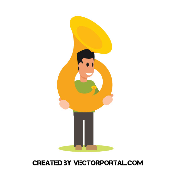 660x660 Man With A Tuba Vector Image