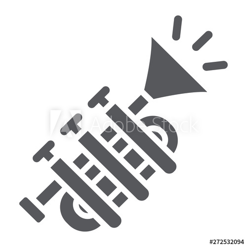500x500 Tuba Glyph Icon, Music And Instrument, Trumpet Sign, Vector
