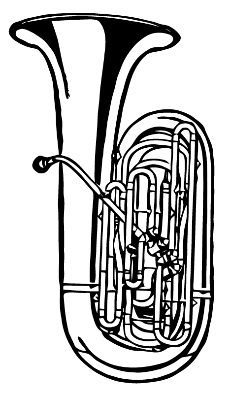 467x802 Free Vector Art Tuba Vintage Black White Clip Art Vector