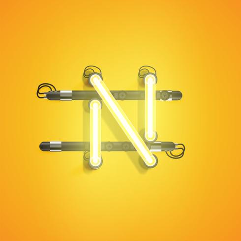 490x490 High Detailed Neon Character From A Set, Vector Illustration