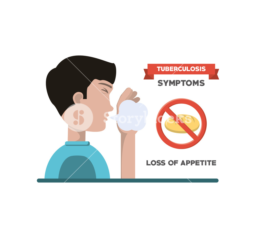 1000x931 Tuberculosis Symptoms Design With Man With Loss Apetite Over White