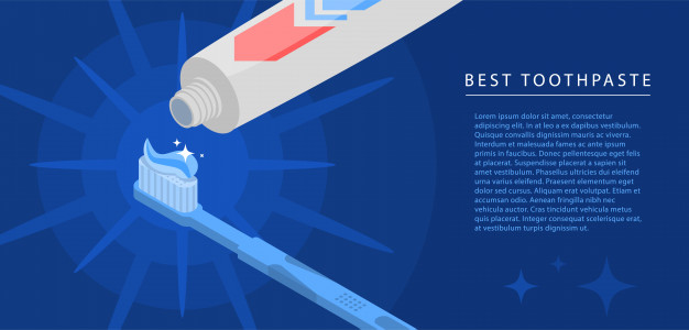 626x300 Toothpaste Tube Concept Background Isometric Illustration