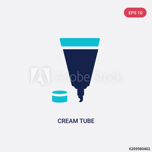 500x500 Two Color Cream Tube Vector Icon From Beauty Concept Isolated