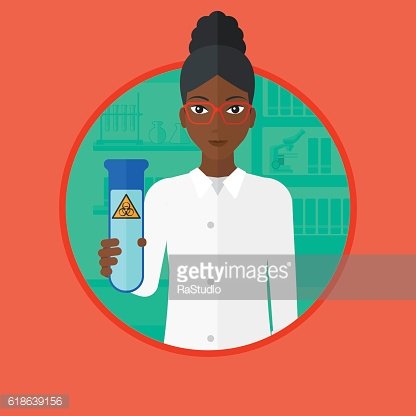 416x416 Scientist With Test Tube Vector Premium Clipart