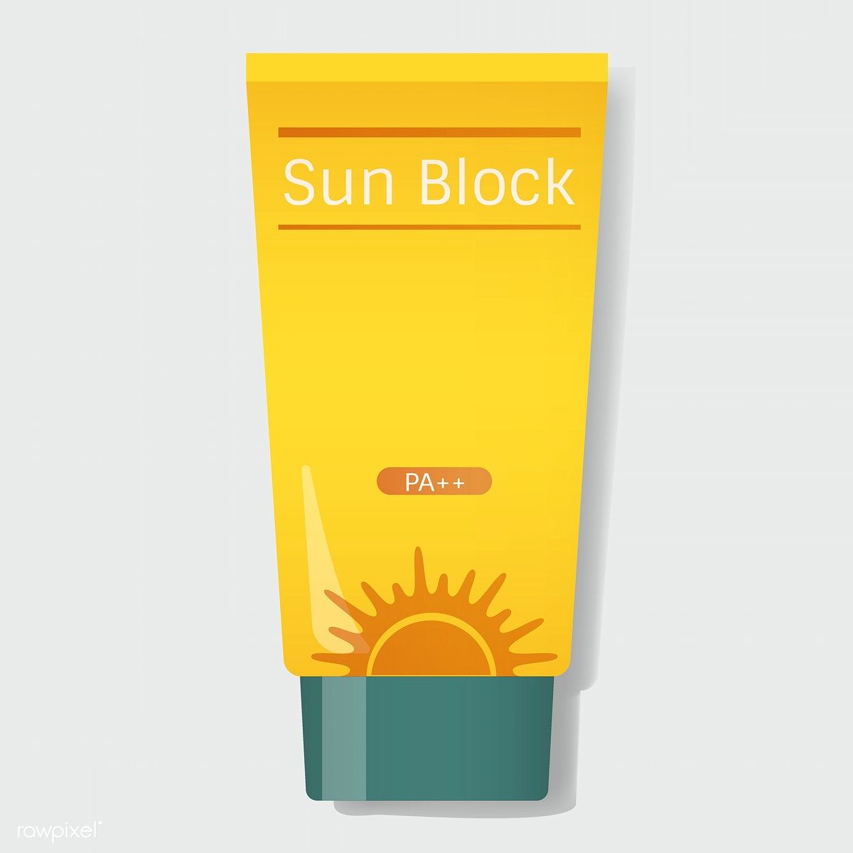 1200x1200 Sun Block Protection Yellow Tube Vector Illustration Free Image