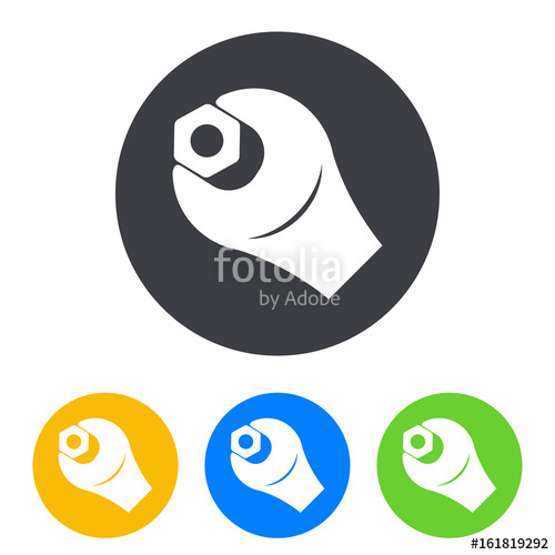 500x500 Icono Plano Llave Con Tuerca En Circulo Varios Colores Stock