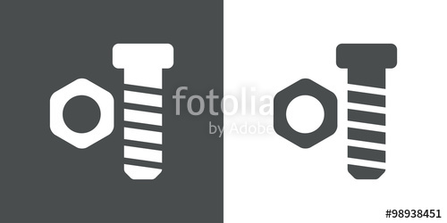 500x250 Icono Plano Tuerca Y Tornillo