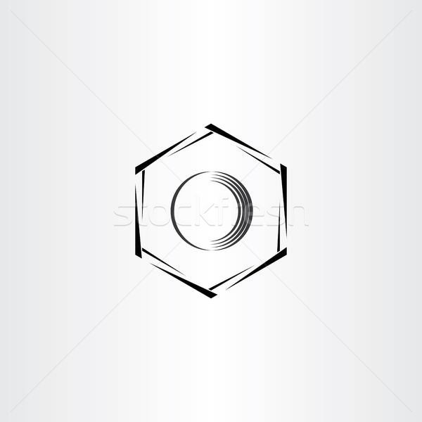 600x600 Tuerca Vector Icono Estilizado Logo