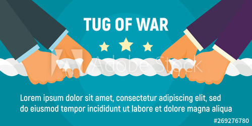Tug Of War Concept Banner Flat Illustration Of Tug Of War Vector 500x250 Tug Of War Concept Banner Flat Illustration Of Tug Of War Vector