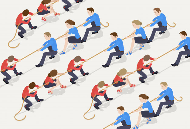 Tug Of War The Red Team Against The Blue Team Of Office Workers 626x425 Tug Of War The Red Team Against The Blue Team Of Office Workers