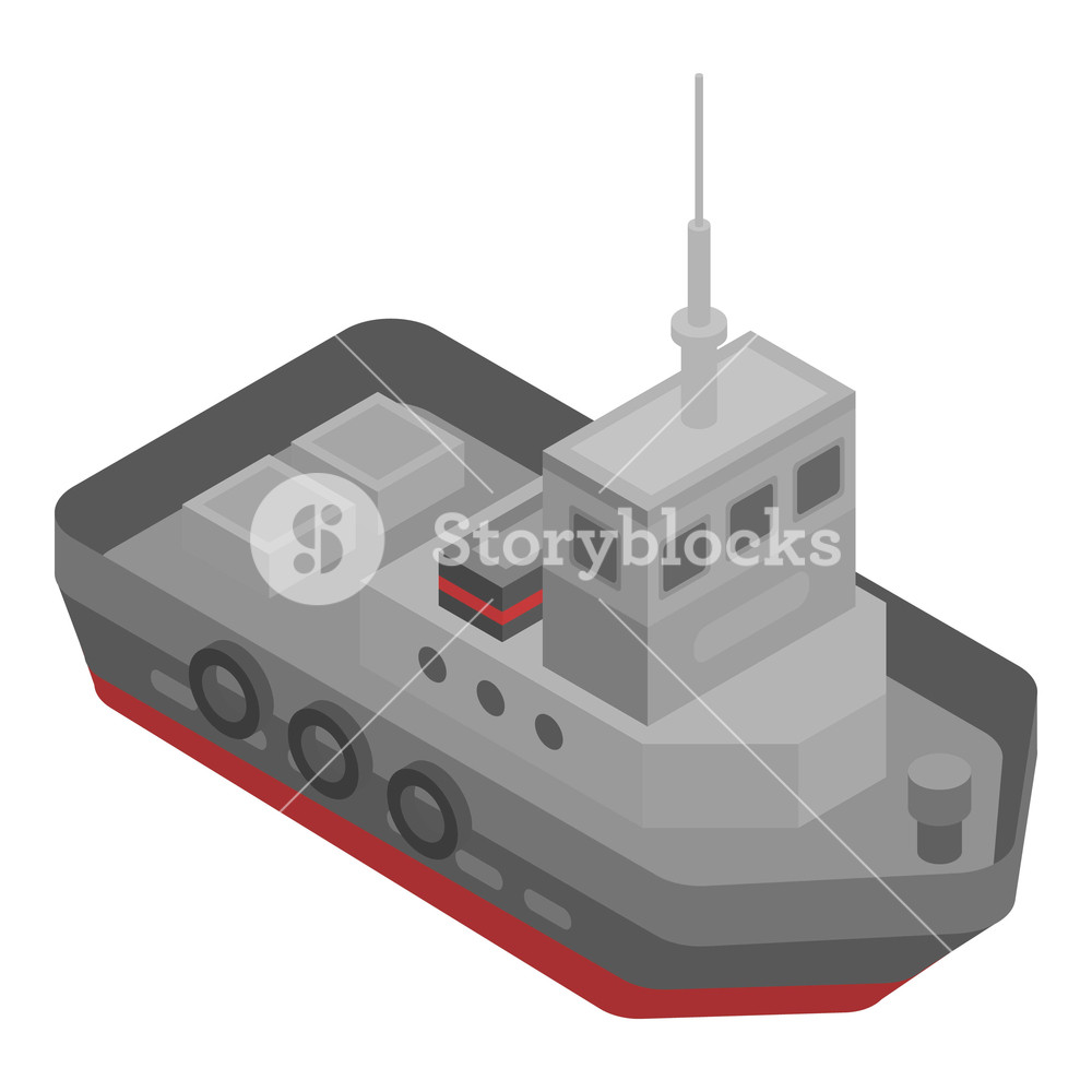 1000x1000 Tugboat Icon Isometric Of Tugboat Vector Icon For Web Design