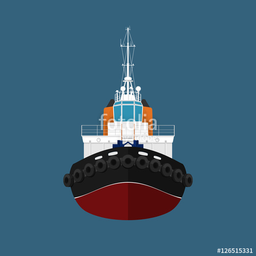 500x500 Front View Of The Vessel Tugboat, Push Boat, Tow Boat