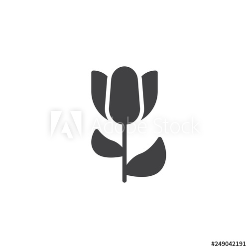 500x500 Tulip Flower Vector Icon Filled Flat Sign For Mobile Concept