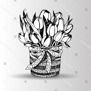 300x300 Silhouette Tulip Flower Vector Artwork Gift Newwaysys
