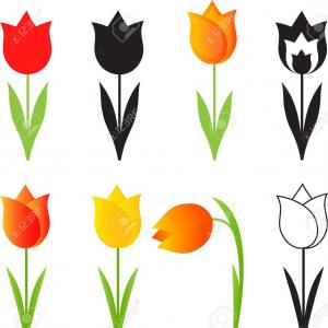 300x300 Stock Illustration Silhouette Tulip Flower Vector Artwork Gift
