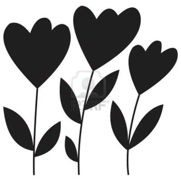 600x600 Tulip Silouette Silhouette Free Stencils, Stencils, Illustration