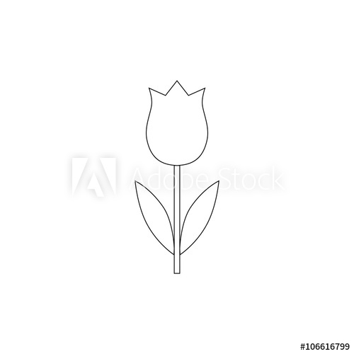500x500 Vector Icon Tulip Silhouette