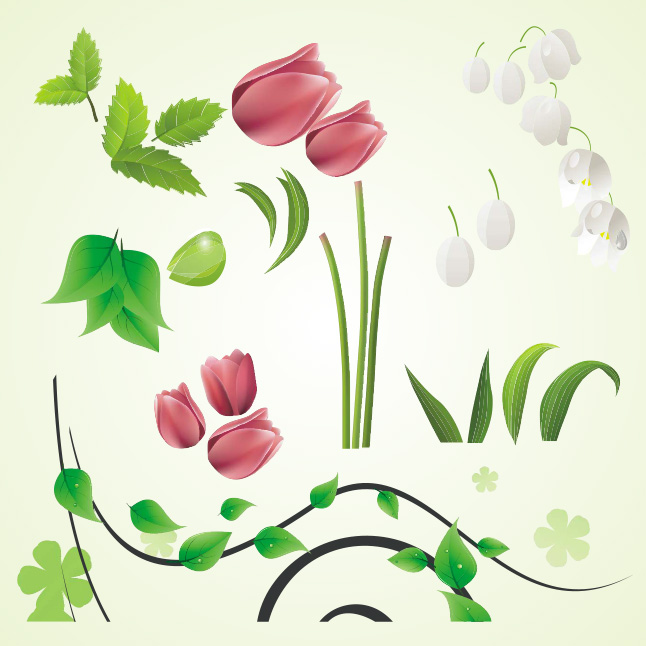 646x646 Free Vector Pink Tulip Elements Vector Art Graphics